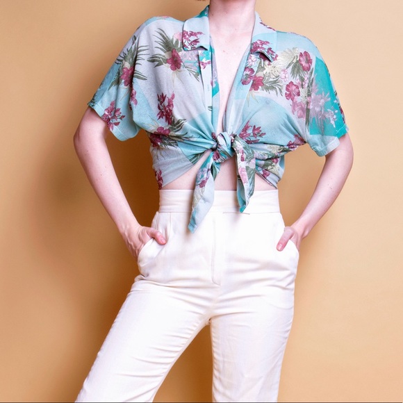 Vintage Tops - Vintage 80s tropical Hawaiian shirt